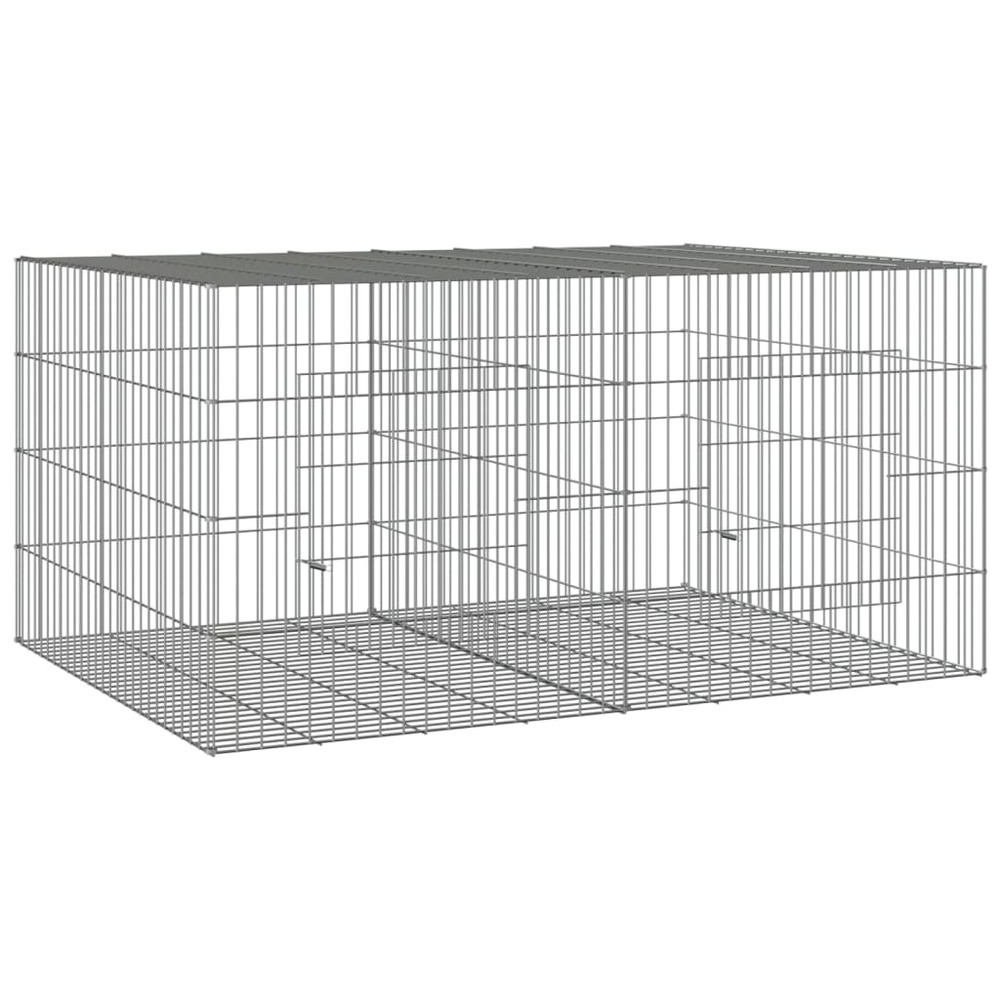 Cage à lapin 2 panneaux 110x79x54 cm fer galvanisé