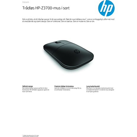 HP Z3700 trådløs mus - sort