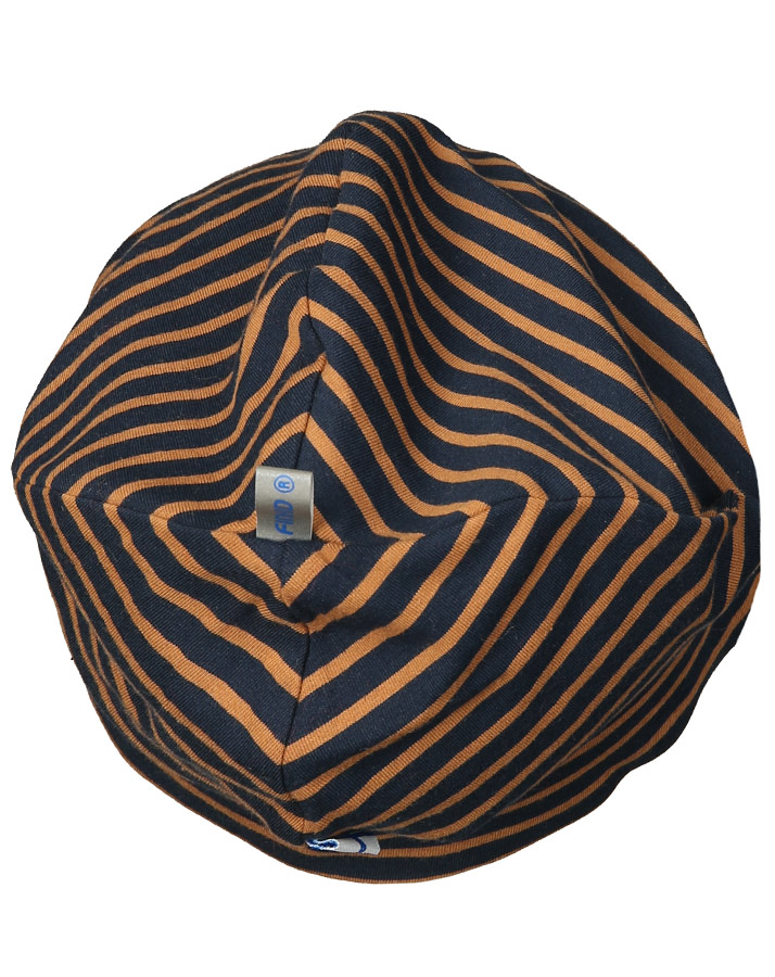 Jersey-Beanie HITTI gestreift in navy/cinnamon