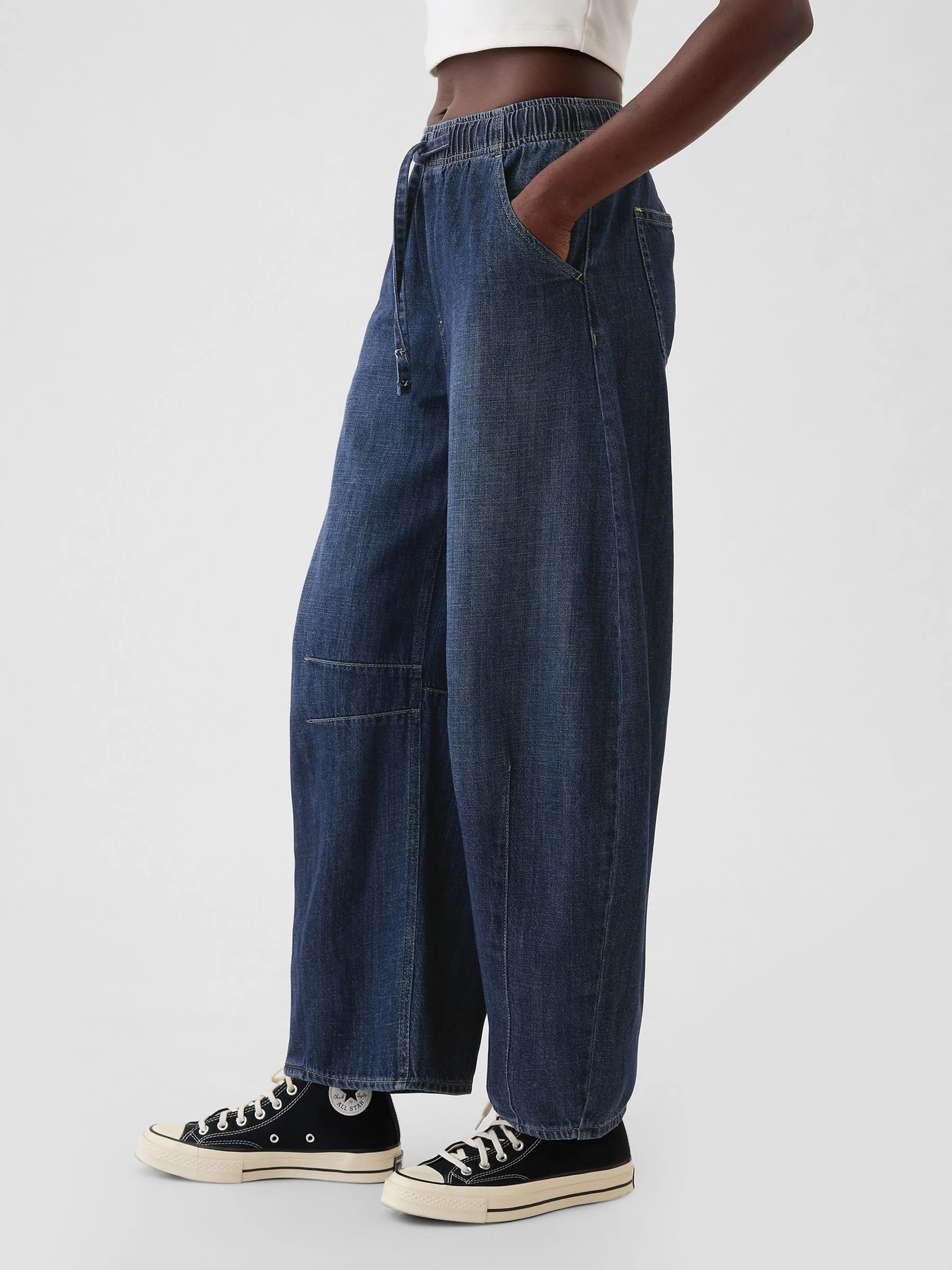 Gap jeans met halfhoge taille en hoefijzervormige pijpen