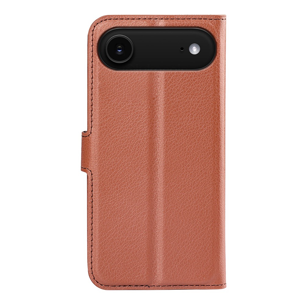 iPhone Air Leder Tasche Flip Cover Litchi Look - Braun