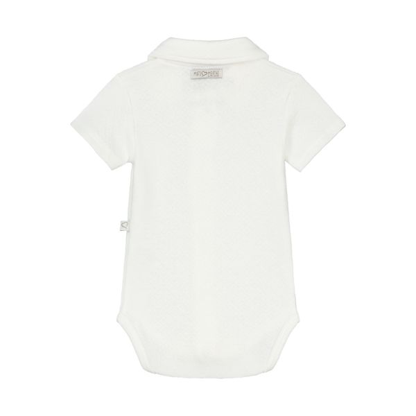 Mats & Merthe Noah Romper Met Kraag Korte Mouw Off White 1 Mnd