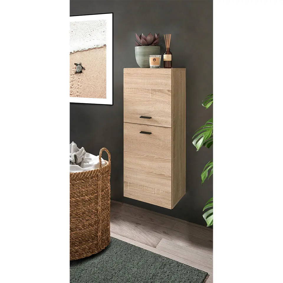 Hioshop Boston badkamerkast 2 deuren eiken decor