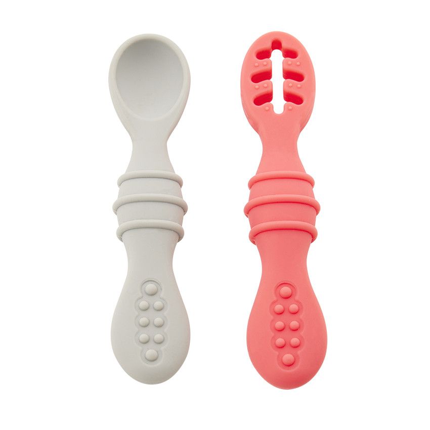 Set de 2 cuillères d'apprentissage Yummix - Rose - Ecru