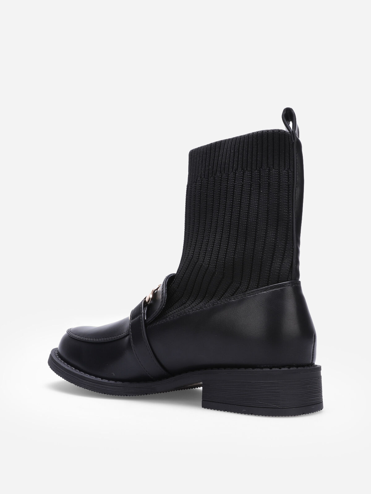 Bottines chaussettes style mocassins- Noir