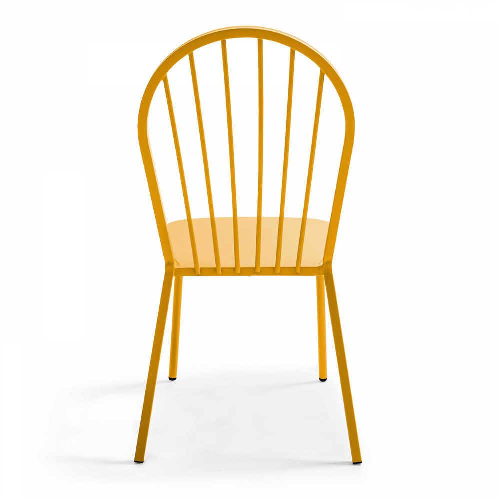 Chaise bistrot en métal jaune