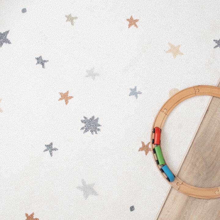 Wasbaar kindervloerkleed - Ravi Stars Multicolor