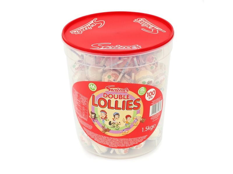 Swizzels Lollipop Double Lollies 100 Stück Farbenfrohe Lollies mit Fruchtgeschmack