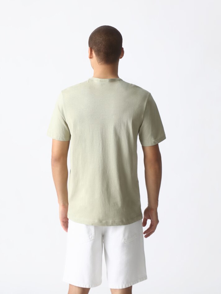 Camiseta com gola Baker - Verde Médio