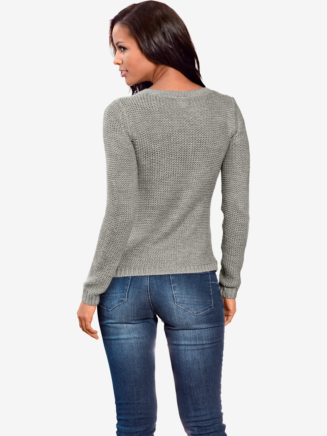 Pull col rond look asymétrique tendance avec glissière