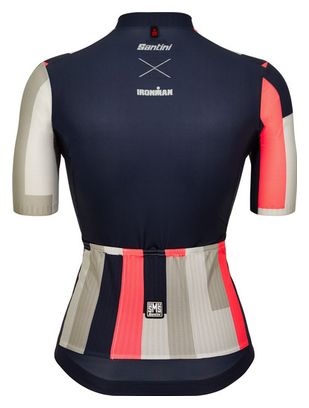 Maillot Manches Courtes Femme Santini x IronMan Aahonoui Bleu/Rose