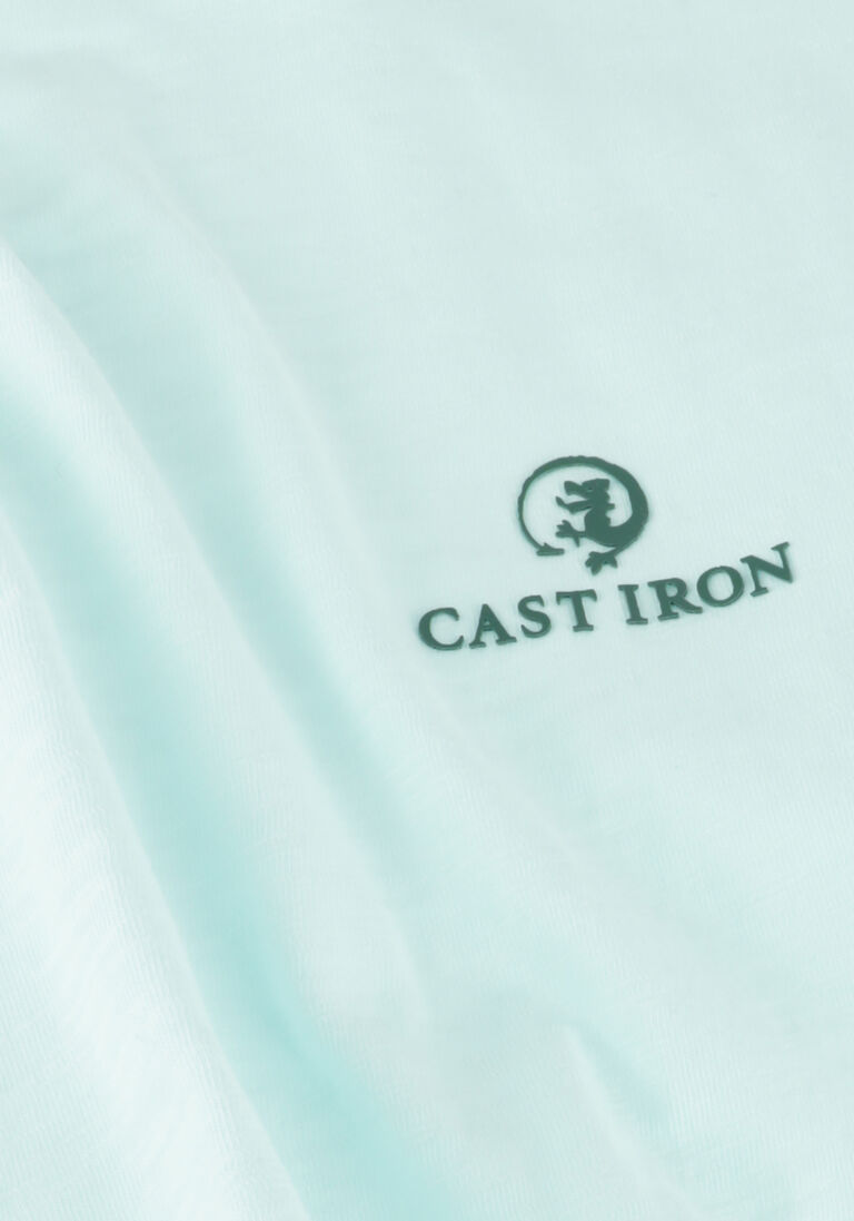 CAST IRON blauwe cast iron t-shirt short sleeve r-neck slub jersey