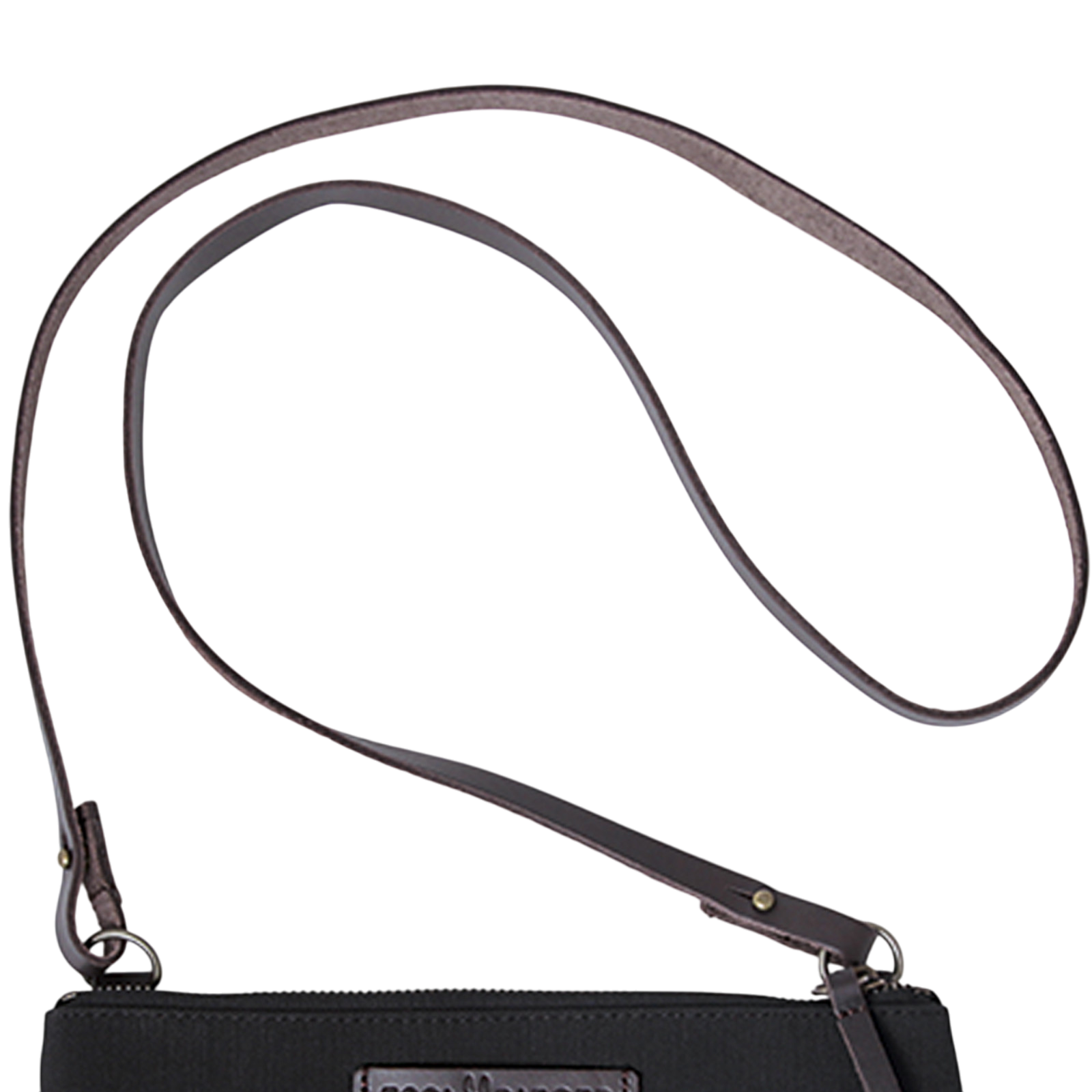 Clutch Charlie Schwarz, Leder Braun