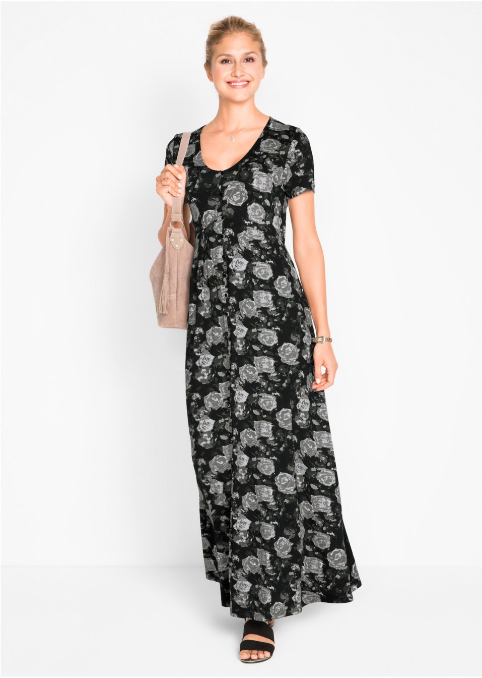 Robe longue manches courtes