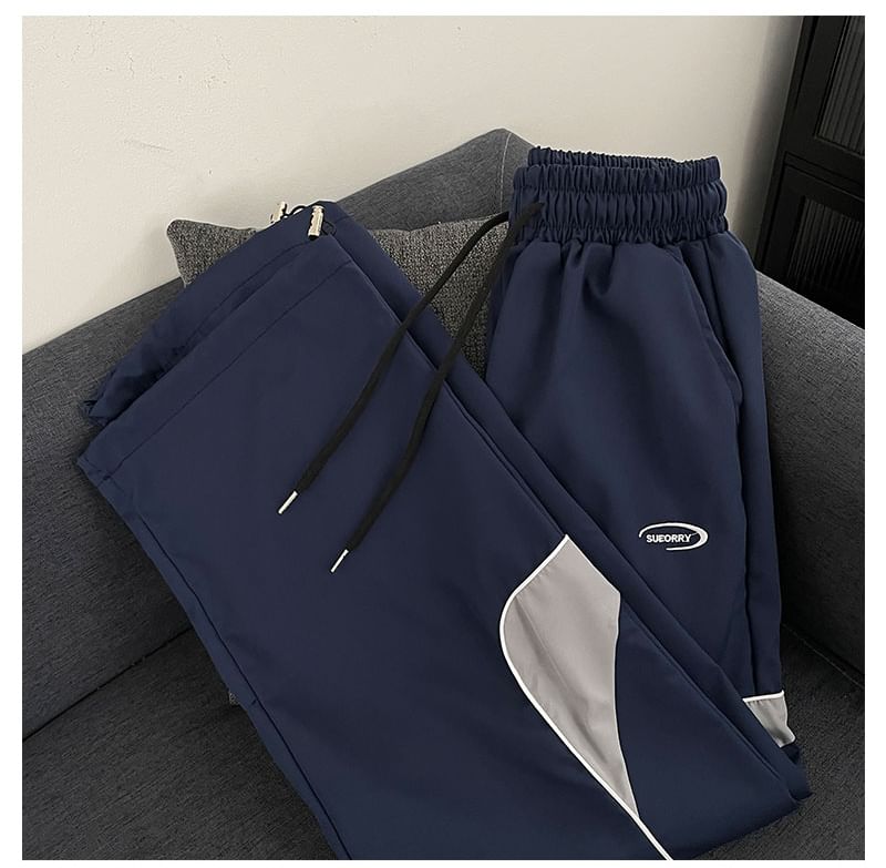 Mimiyox - Hoge taille kleurblok wijde joggingbroek