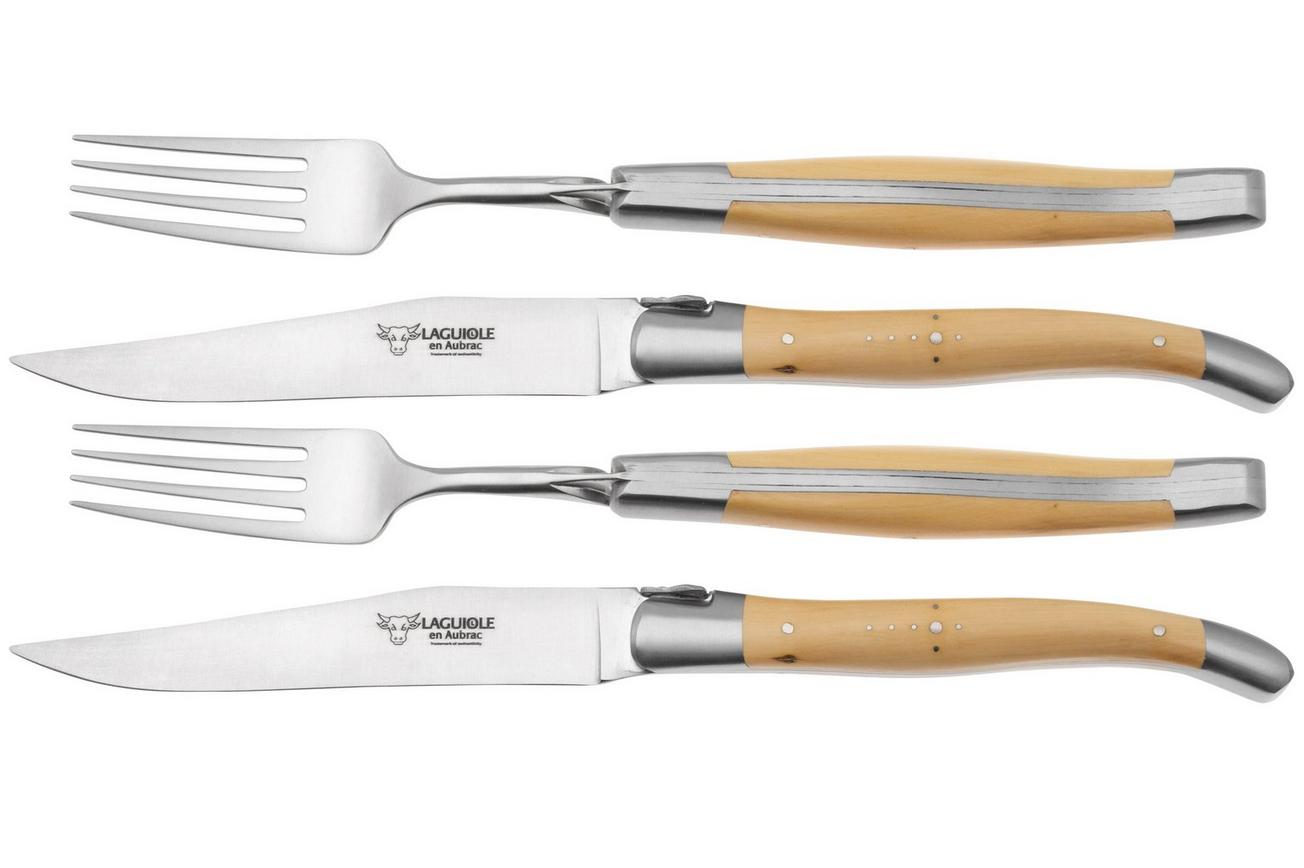 Laguiole en Aubrac CCF99BIIHL, 4-delige bestekset, buxushout