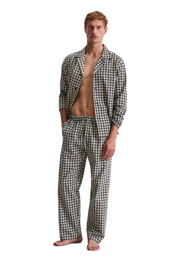 Marc O'Polo Loungehose »Cozy Flannel«  mit Gummizug und Bindeband, Cotton, gerades Bein