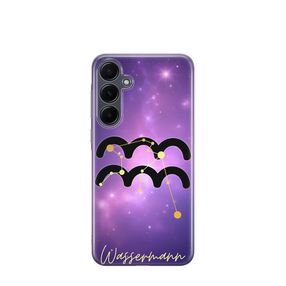 Samsung Galaxy A55 Gummi Hülle Wassermann 1 - Lila-Violett