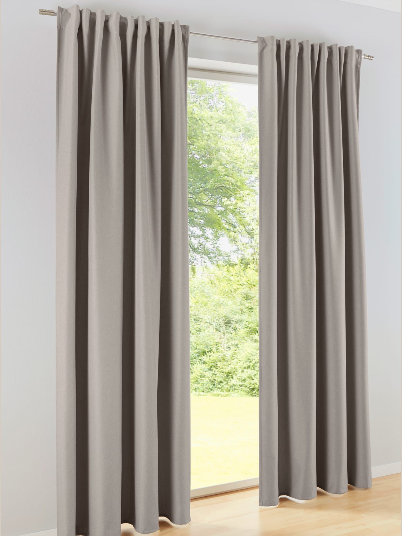 Rideau tissu décoratif devant, polaire au dos