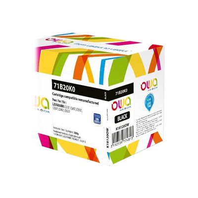 Cartouche laser compatible Lexmark 712 - noir - Owa K18120OW