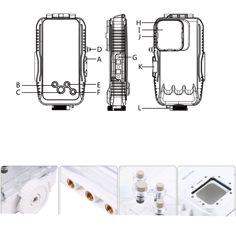 iPhone 12 / iPhone 12 Pro Unterwasser Case Hülle Taucher Schutzgehäuse (40m)