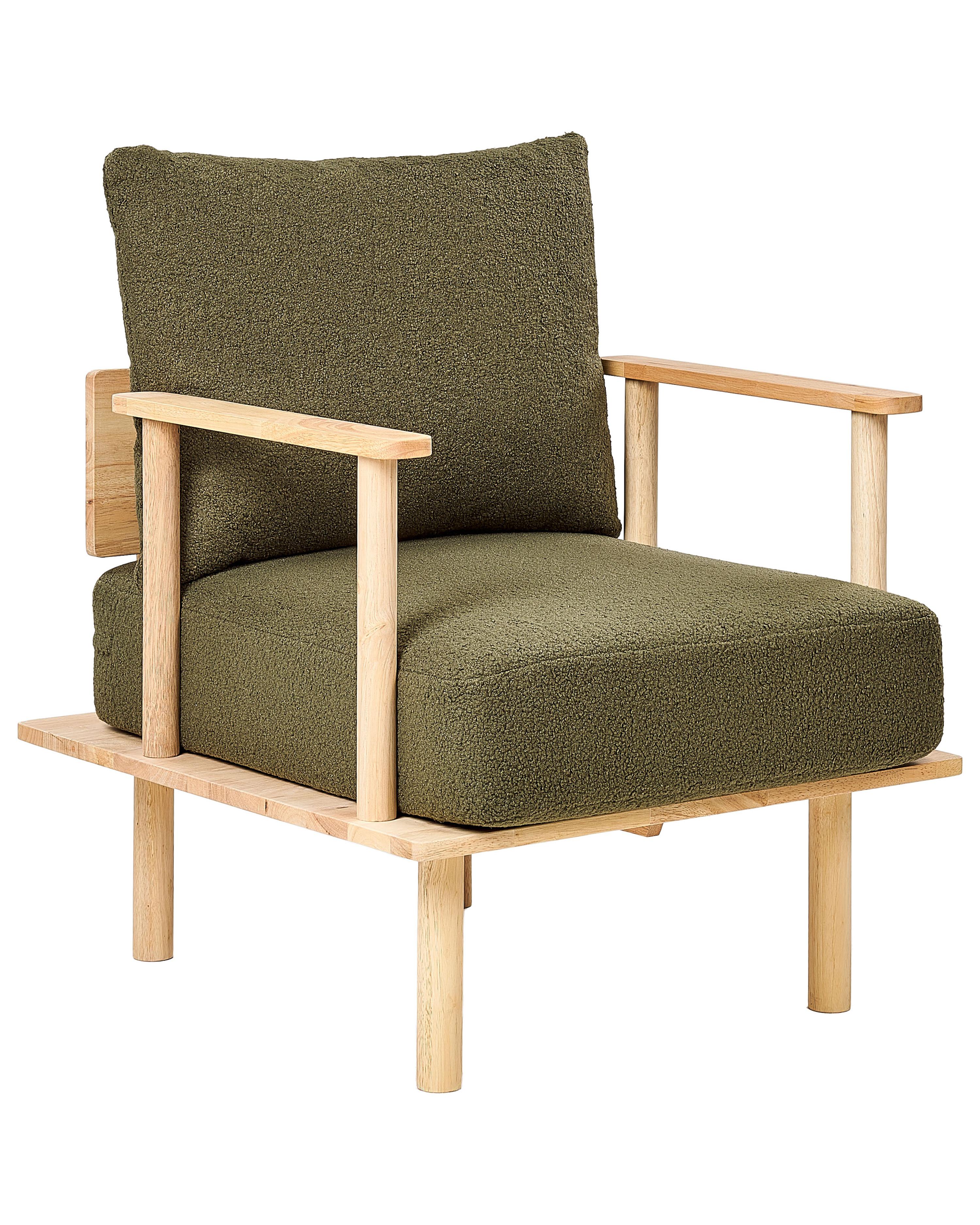 Fauteuil ASKER Bouclé Donkergroen
