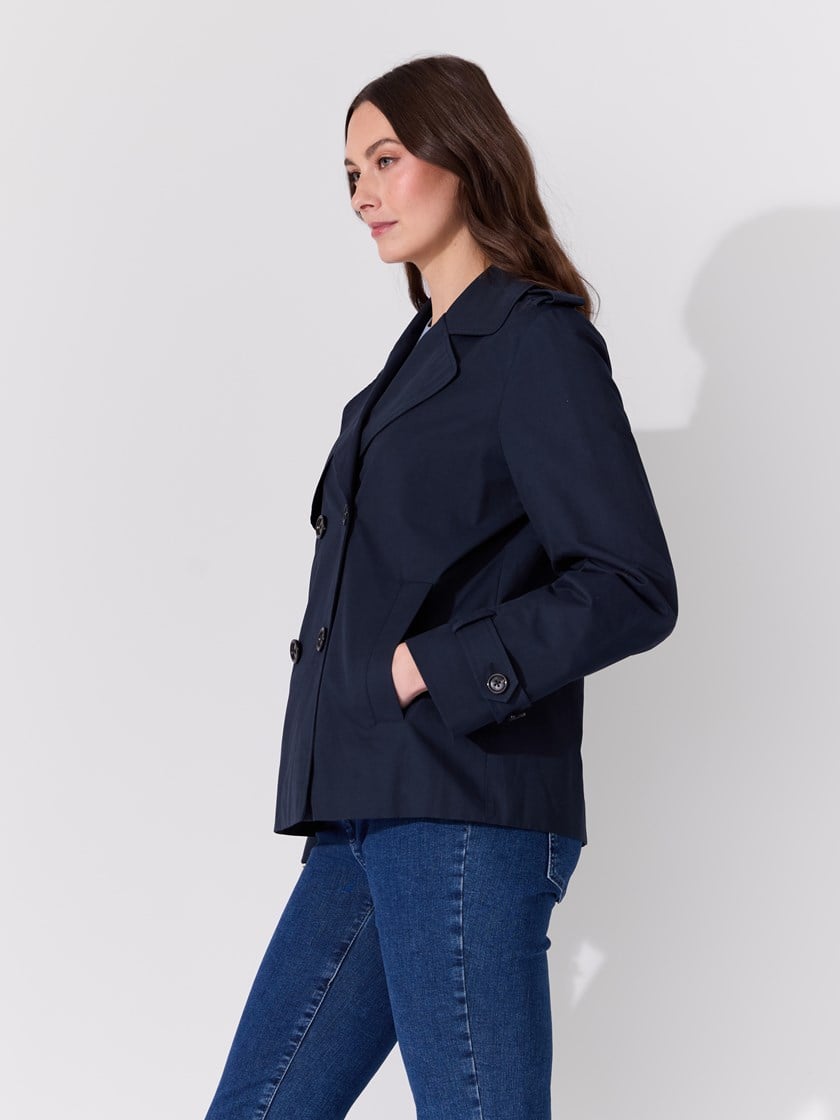 Mila kort trenchcoat Navy Blazer