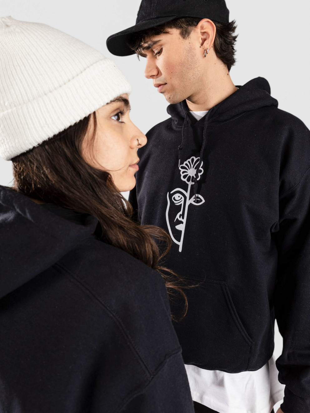 And Feelings Split Hoodie black