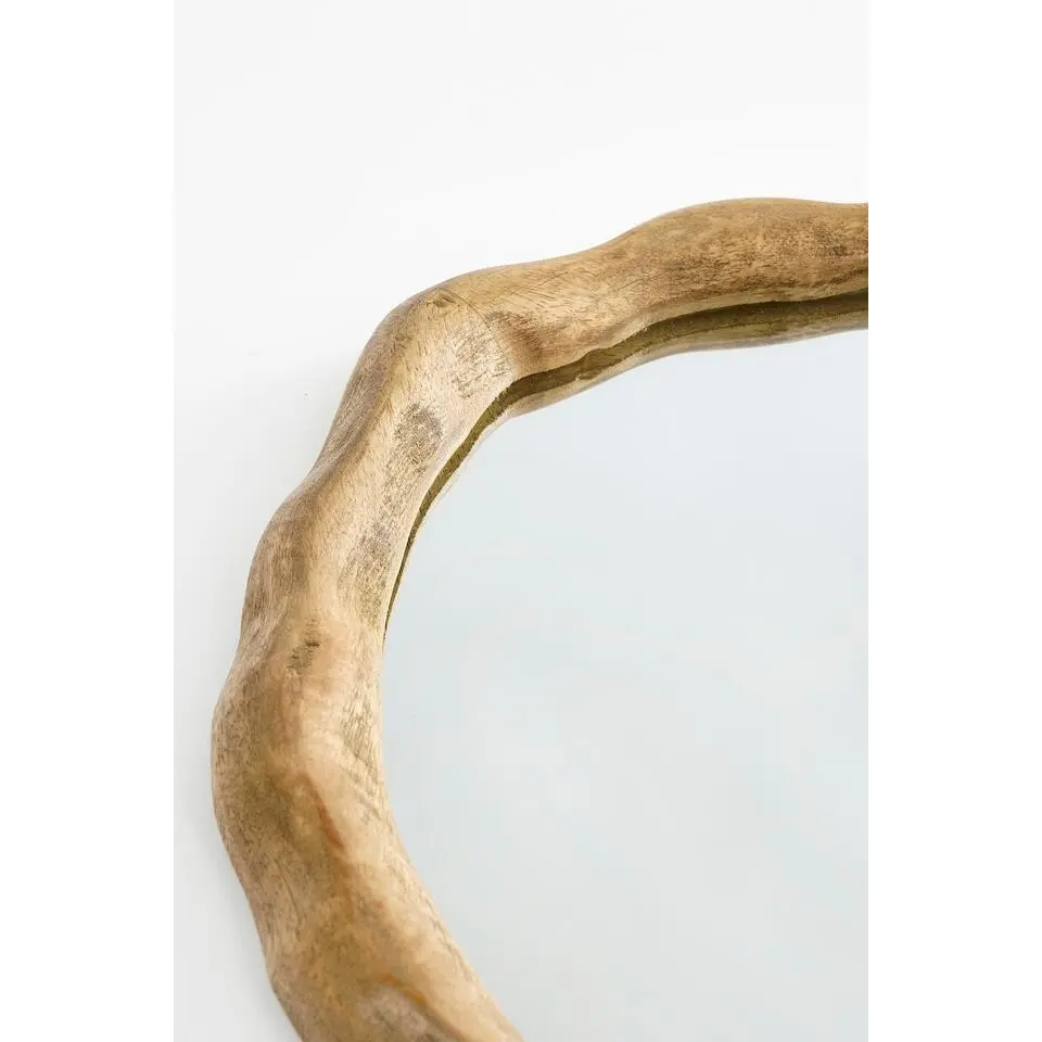 Mica Decorations Nick Wandspiegel - FSC 100% - Mangohout - Donkerbruin