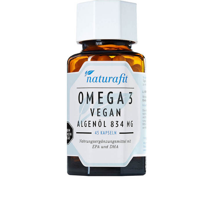 Naturafit Omega-3 vegan Algenöl 834 mg Kapseln, 45 St