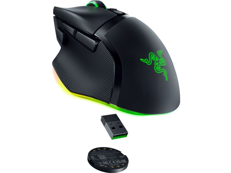 Razer Gaming-Maus Razer Basilisk V3 Pro 35k Schwarz Kabelloser ergonomischer RGB-Gaming-Maus