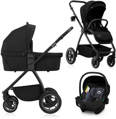 Lionelo Meril 3-in-1 Kombivogn, Black Onyx