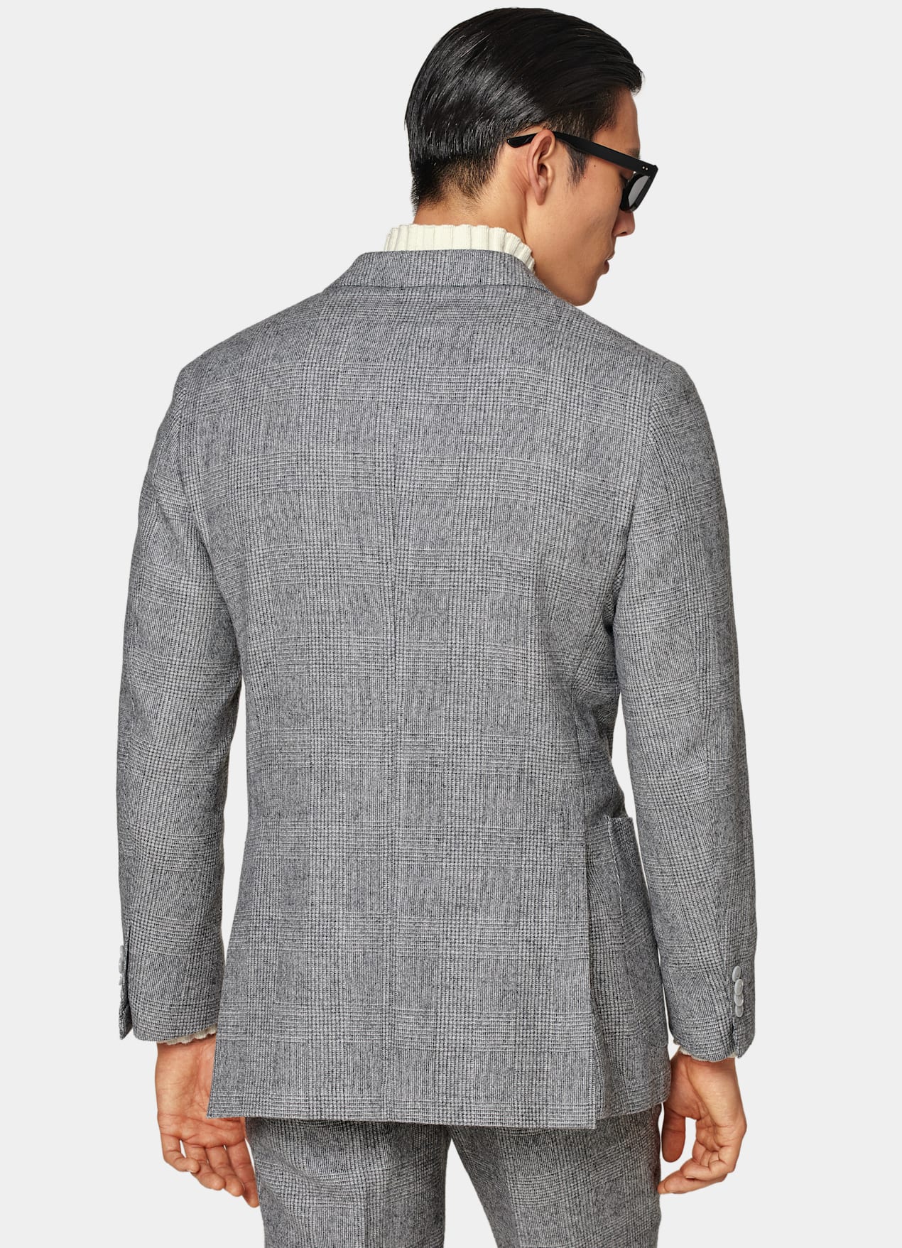 Costume Havana coupe Tailored gris clair à carreaux