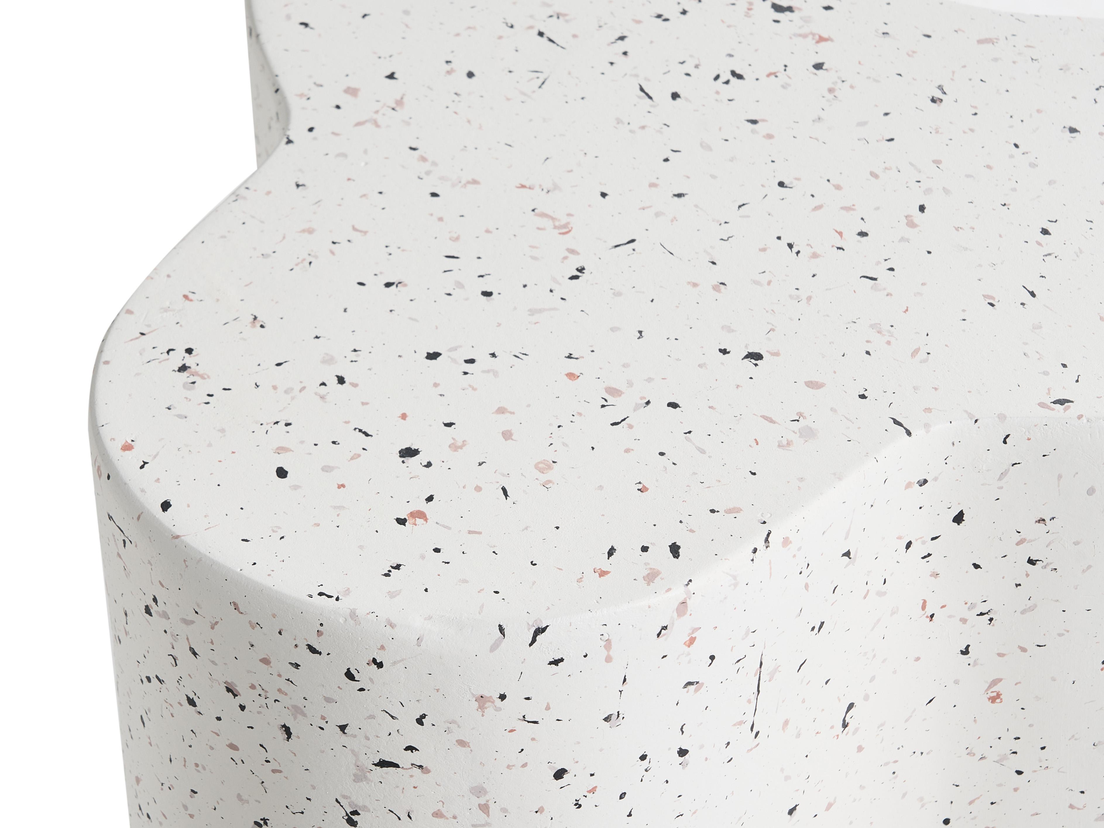 Bijzettafel TELLARO 32 cm 37 cm Terrazzo-effect Wit terrazzo