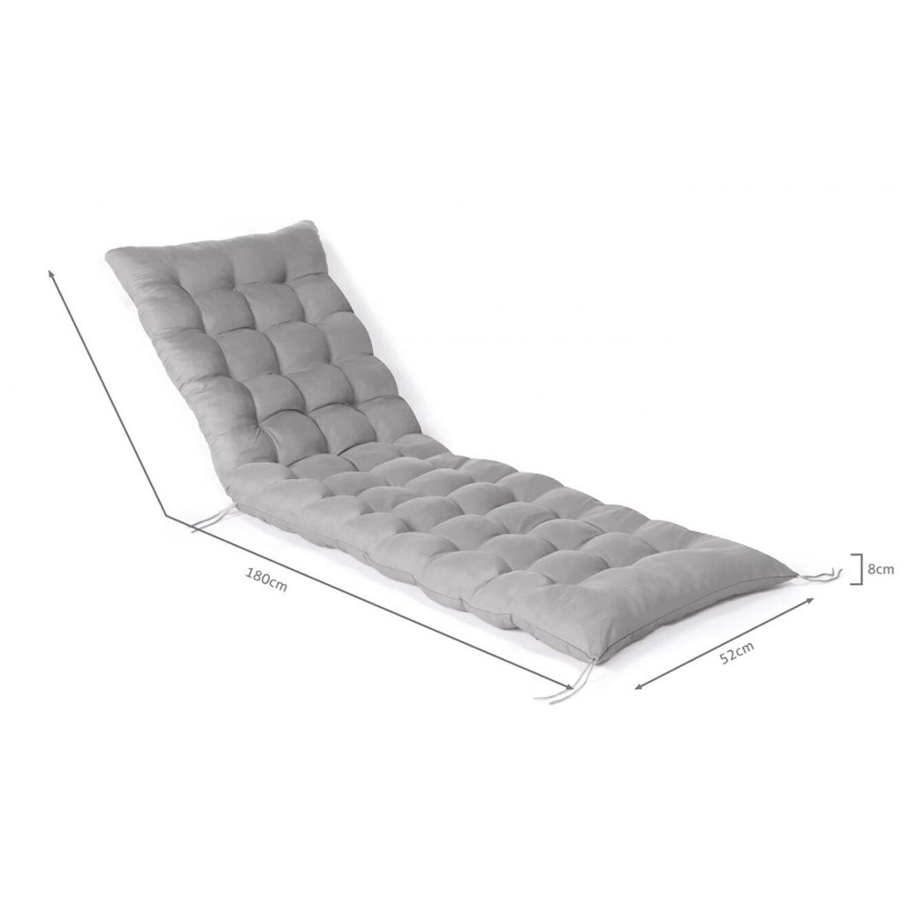 Pratik Garden Coussin universel pour bain de soleil gris - 180x52 cm
