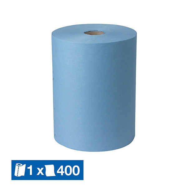 Bobine d'essuyage bleue en non-tissé Chicopee 400 formats