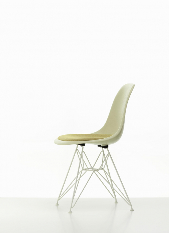 Vitra Eames DSR stoel fiberglass vast zitkussen, classic red