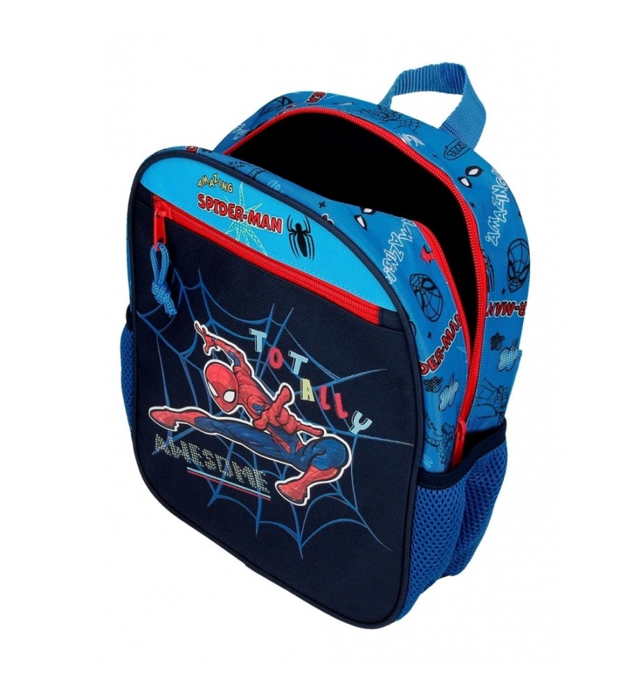Mochila Joumma Homem-Aranha Totalmente incrível Pré-escolar 28cm adaptável azul