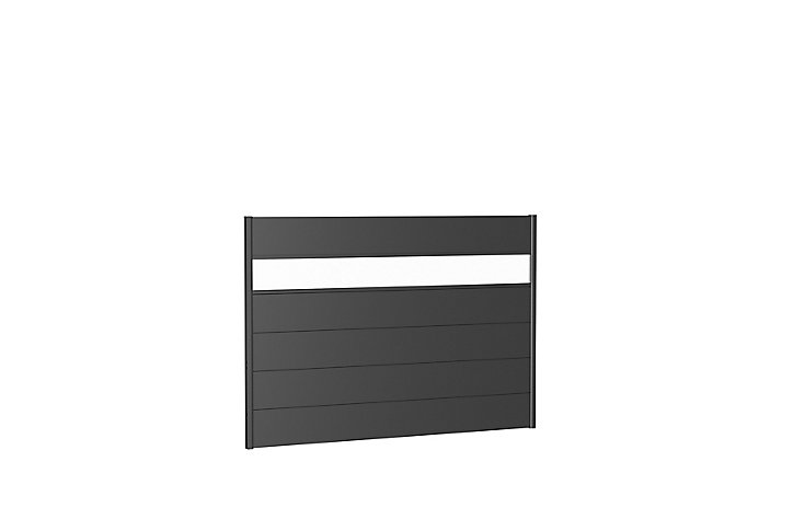 Panneau acier droit Biohort 200 x h.135 cm gris + verre acrylique