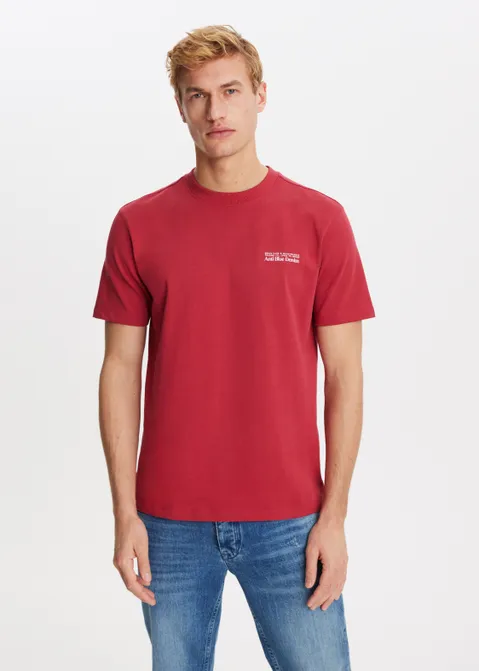 T-shirt met merk logo rood (ROO)