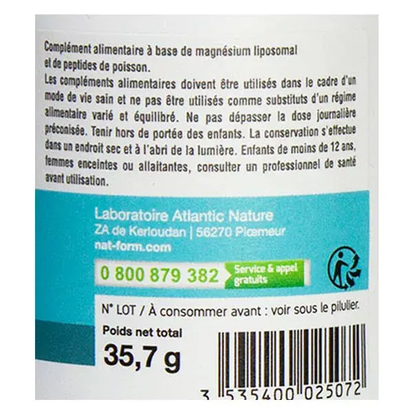 Nat & Form Vitamines & Minéraux Magnésium Liposomal 60 gélules végétales