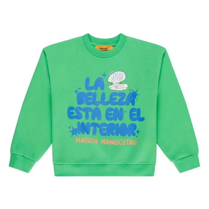 Maison Mangostan Sweat La Belleza Coton Bio | Vert