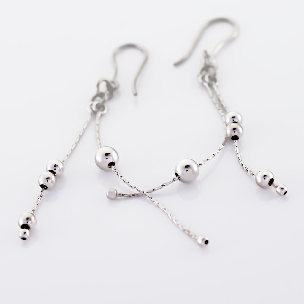 Boucles D'oreilles Pendantes Manou Argent Blanc