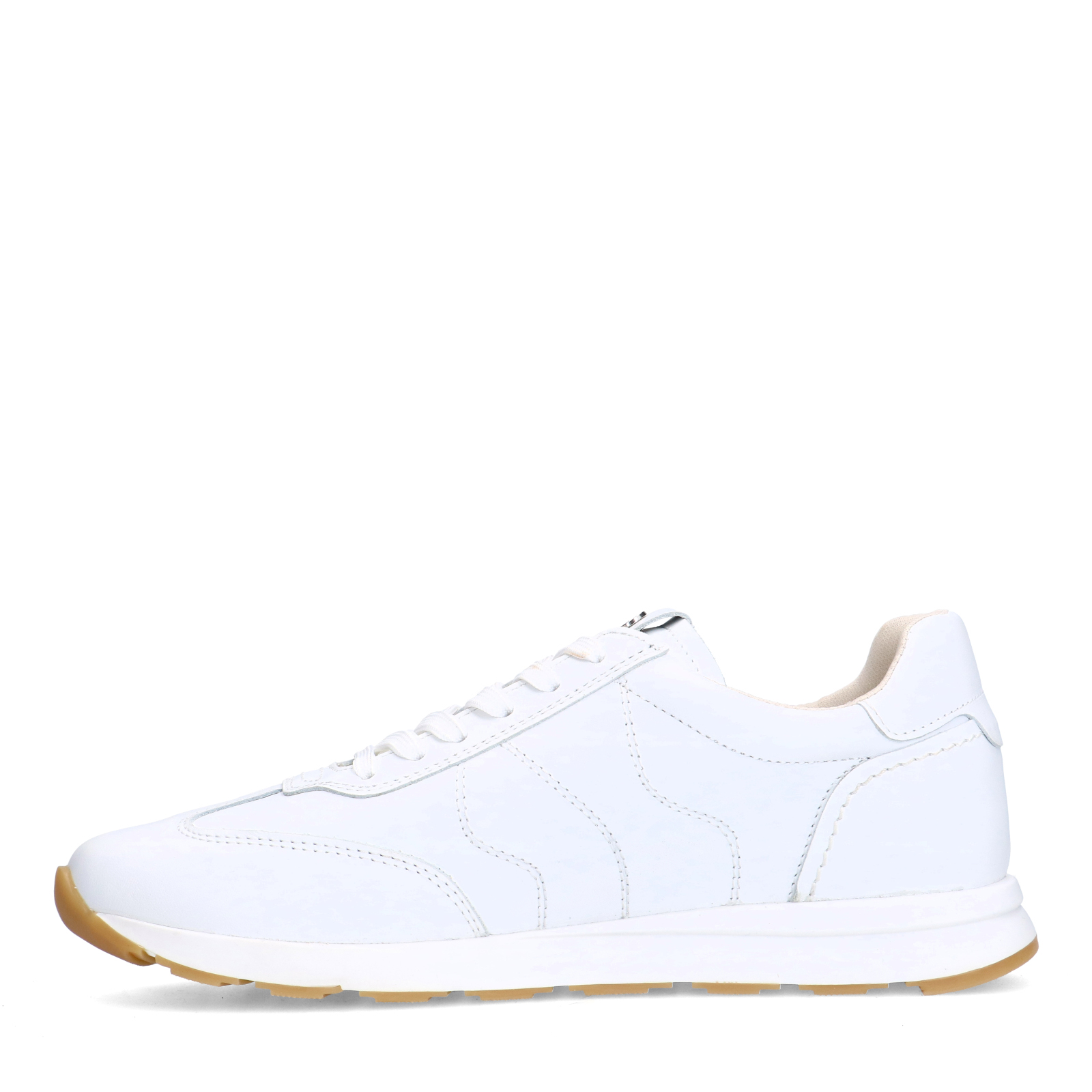 Witte leren sneakers met rits