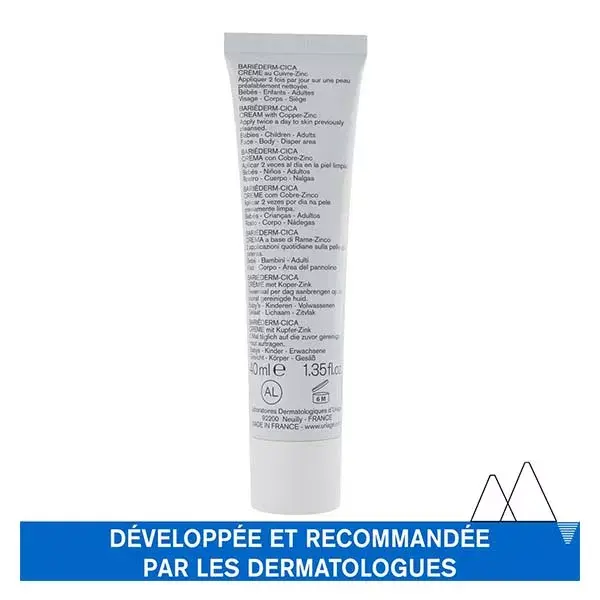 Uriage Bariéderm-Cica Crème Cuive-Zinc Réparatrice Peaux Abimées 40 ml