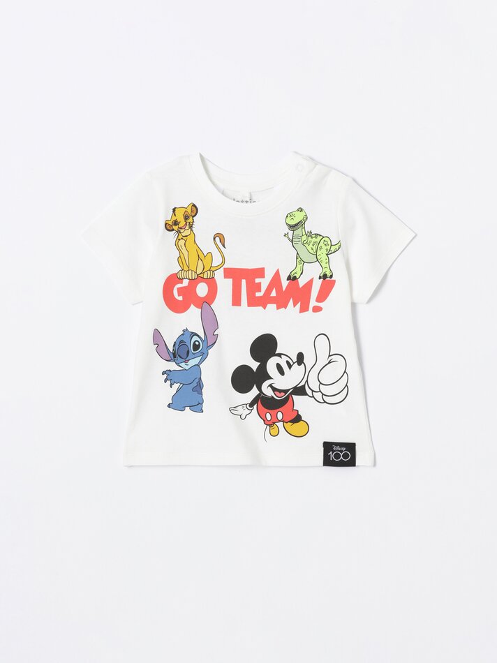 Conjunto de camiseta e shorts com personagens ©DS - Branco