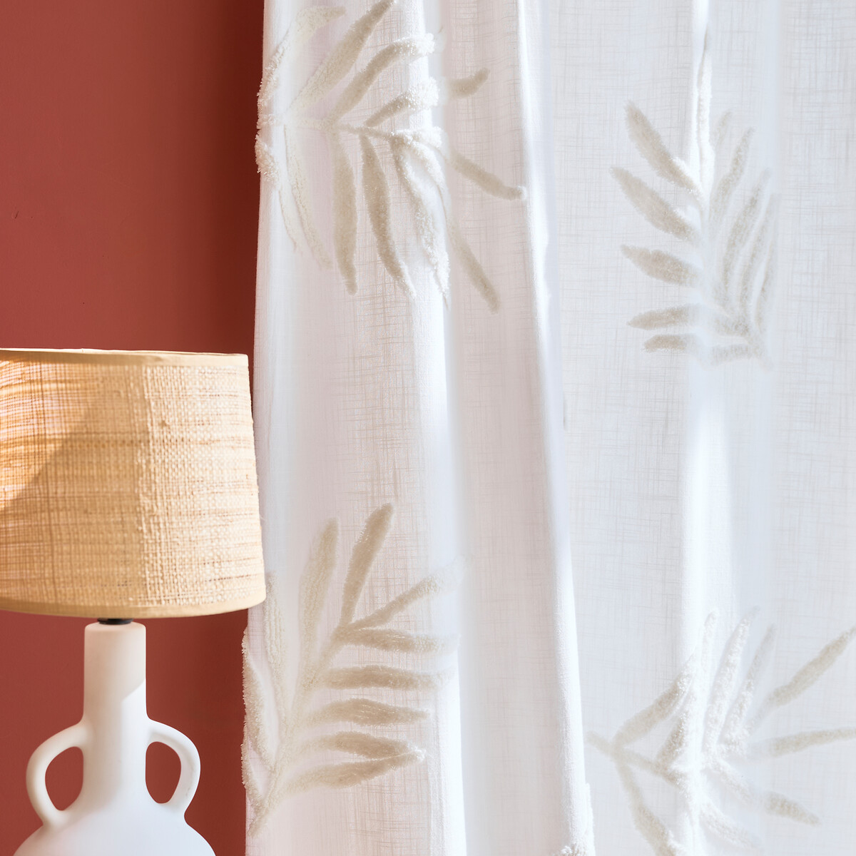 LA REDOUTE INTERIEURS<br>Cortina com laços ocultos, em algodão, Jobe