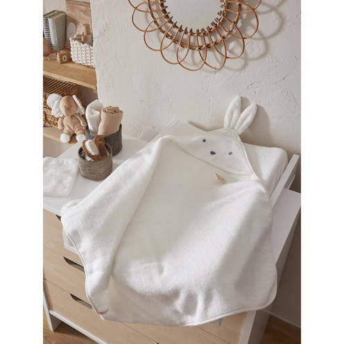 Cape de bain + gant de toilette Snow - Bali Moka et Snow - NOUKIE 'S