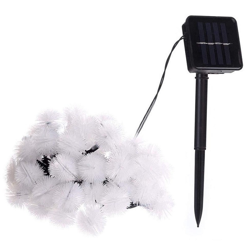(6.5m) 30 LED's Deko Solar Lichterkette Pusteblumen Outdoor Beleuchtung IP65 - Kaltweiss