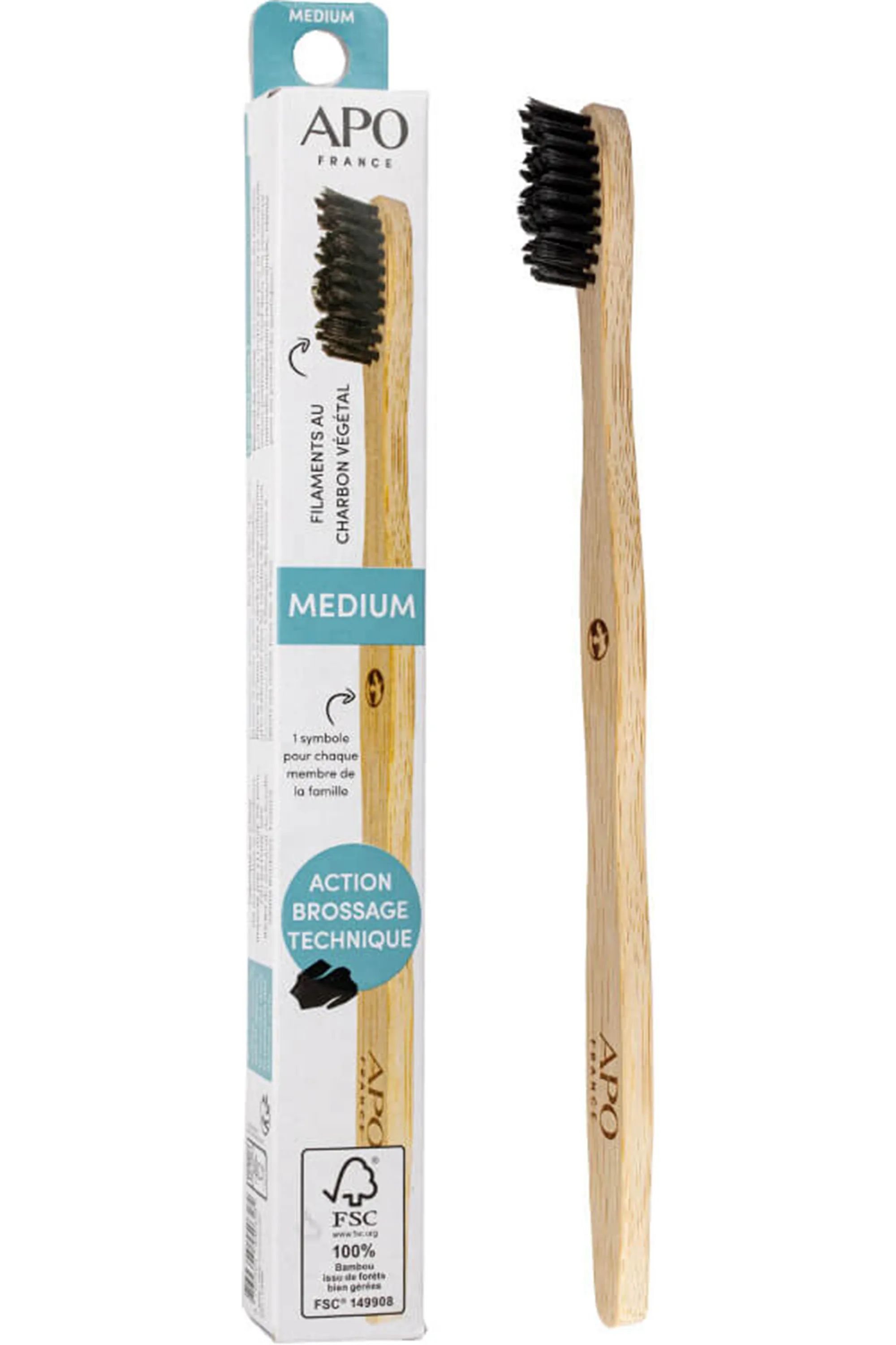 APO Brosse à dents en bambou – Adulte medium-12 g
